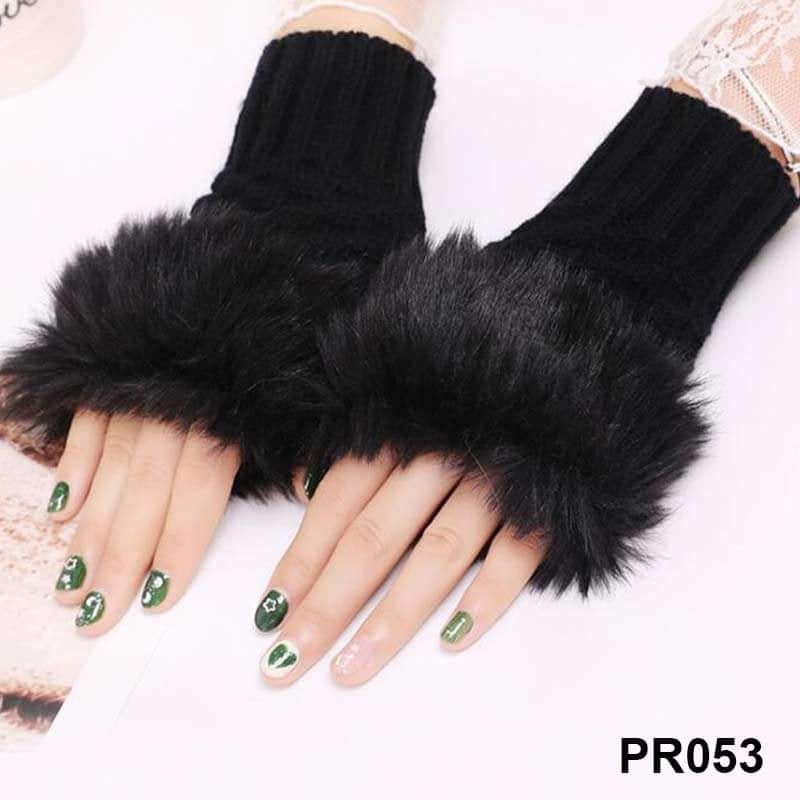 Faux Rabbit Fur Gloves For Women