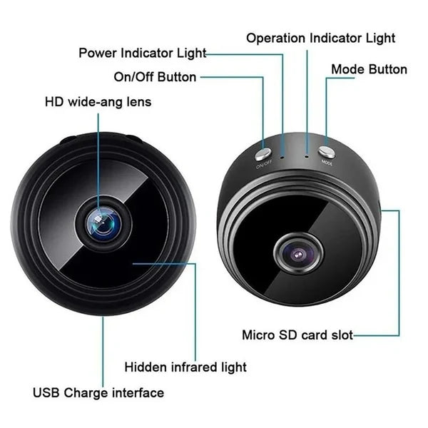 A9 Mini Camera WiFi 1080P HD – Compact Portable Security Camera with Night Vision & Motion Detection