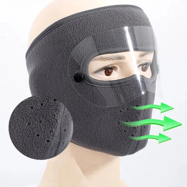 Windproof Anti Dust Full Face Masks Cycling Ski Breathable Masks Eye HD Anti Fog Goggles Hood Cover Winter Warm Hat Caps - Like Helmet - Helmet Inner