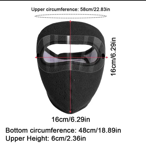 Windproof Anti Dust Full Face Masks Cycling Ski Breathable Masks Eye HD Anti Fog Goggles Hood Cover Winter Warm Hat Caps - Like Helmet - Helmet Inner