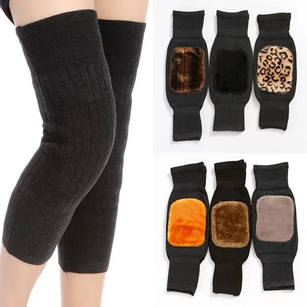 2pcs Cashmere Leg Warmer Thick Warm Wool Kneepad for Women Men Old People