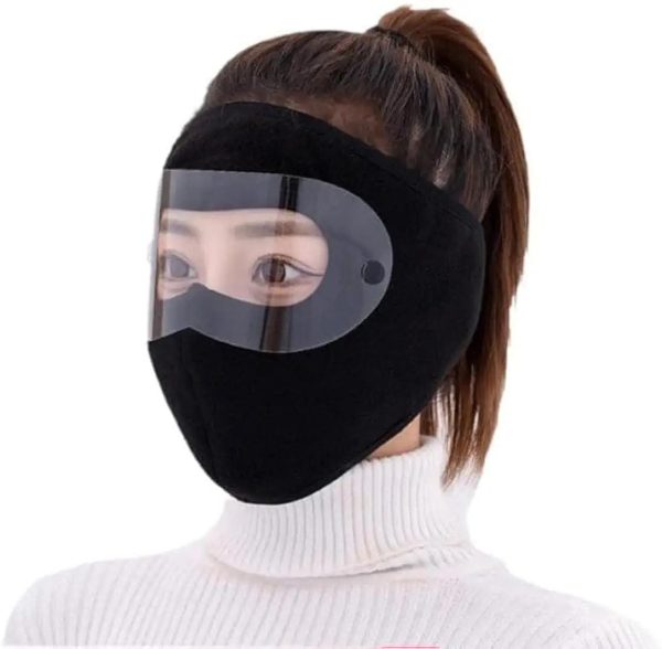 Windproof Anti Dust Full Face Masks Cycling Ski Breathable Masks Eye HD Anti Fog Goggles Hood Cover Winter Warm Hat Caps - Like Helmet - Helmet Inner