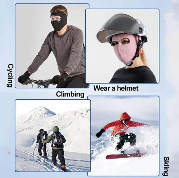 Windproof Anti Dust Full Face Masks Cycling Ski Breathable Masks Eye HD Anti Fog Goggles Hood Cover Winter Warm Hat Caps - Like Helmet - Helmet Inner